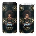 Personalized Afro Women 4 in 1 Can Cooler Tumbler Powerful African Pattern