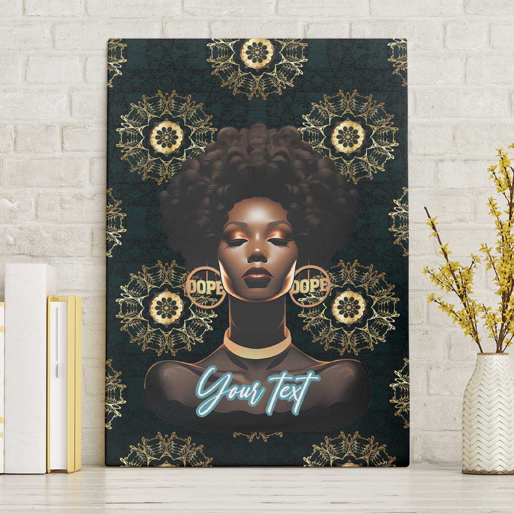 Personalized Afro Women Canvas Wall Art Powerful African Pattern