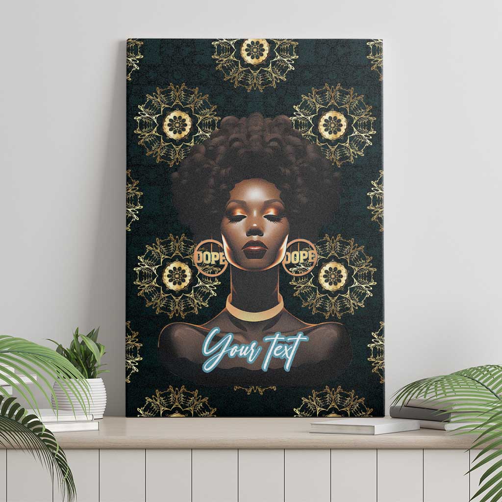 Personalized Afro Women Canvas Wall Art Powerful African Pattern