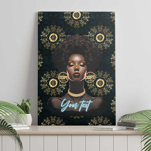 Personalized Afro Women Canvas Wall Art Powerful African Pattern