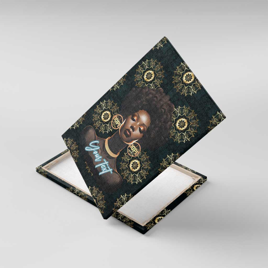 Personalized Afro Women Canvas Wall Art Powerful African Pattern