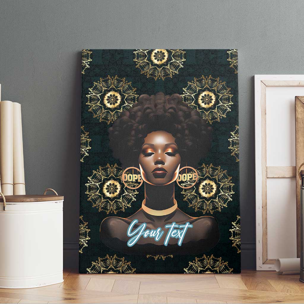 Personalized Afro Women Canvas Wall Art Powerful African Pattern