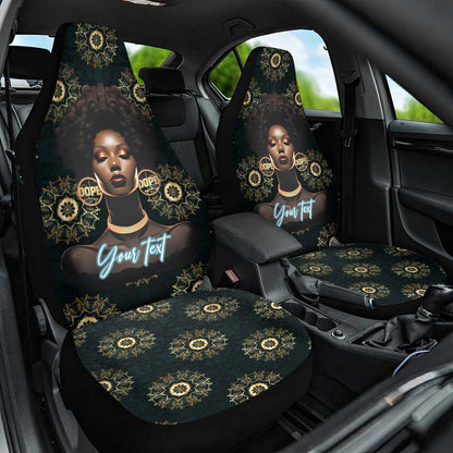 Personalized Afro Women Car Seat Cover Powerful African Pattern