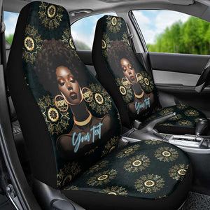 Personalized Afro Women Car Seat Cover Powerful African Pattern