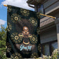 Personalized Afro Women Garden Flag Powerful African Pattern