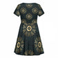 Personalized Afro Women Kid Short Sleeve Dress Powerful African Pattern