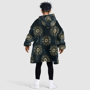 Personalized Afro Women Kid Wearable Blanket Hoodie Powerful African Pattern