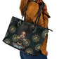 Personalized Afro Women Leather Tote Bag Powerful African Pattern