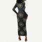 Personalized Afro Women Long Sleeve Bodycon Dress Powerful African Pattern DT03