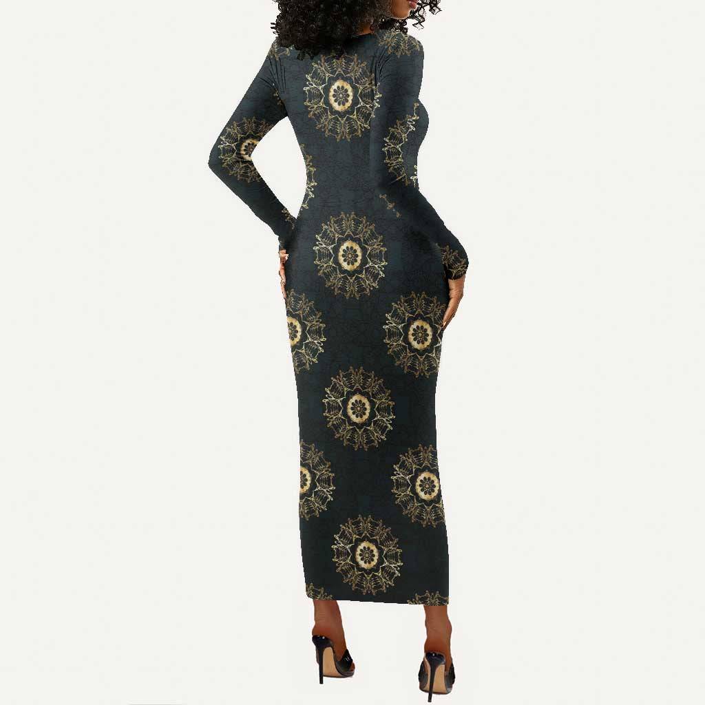 Personalized Afro Women Long Sleeve Bodycon Dress Powerful African Pattern DT03