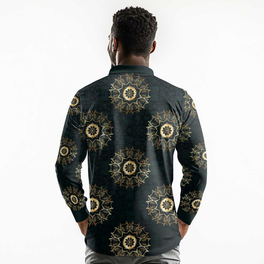 Personalized Afro Women Long Sleeve Polo Shirt Powerful African Pattern