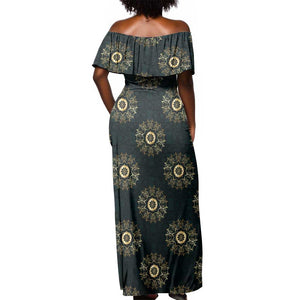 Personalized Afro Women Off Shoulder Maxi Dress Powerful African Pattern