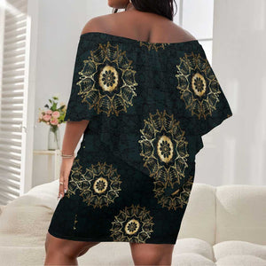 Personalized Afro Women Off Shoulder Short Dress Powerful African Pattern