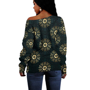 Personalized Afro Women Off Shoulder Sweater Powerful African Pattern