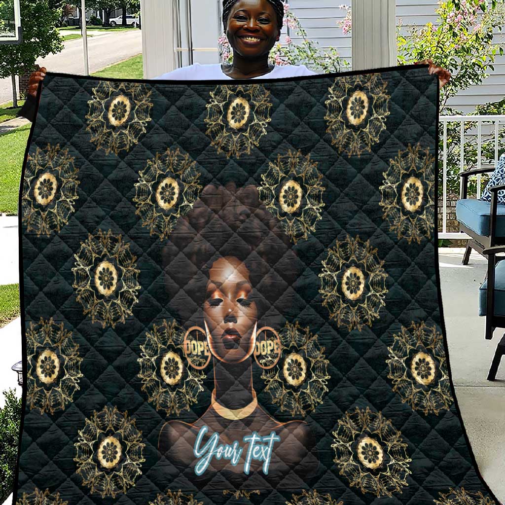 Personalized Afro Women Quilt Powerful African Pattern