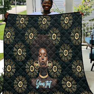 Personalized Afro Women Quilt Powerful African Pattern
