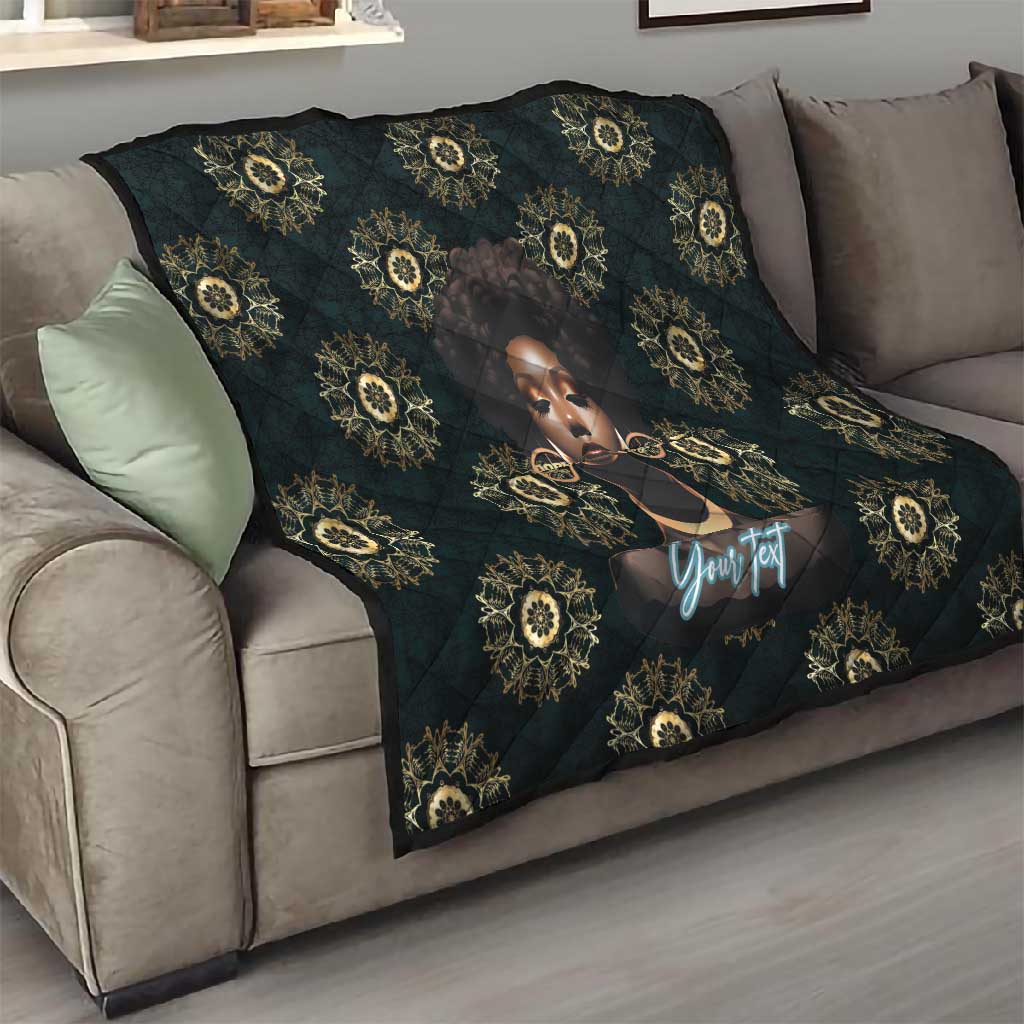 Personalized Afro Women Quilt Powerful African Pattern