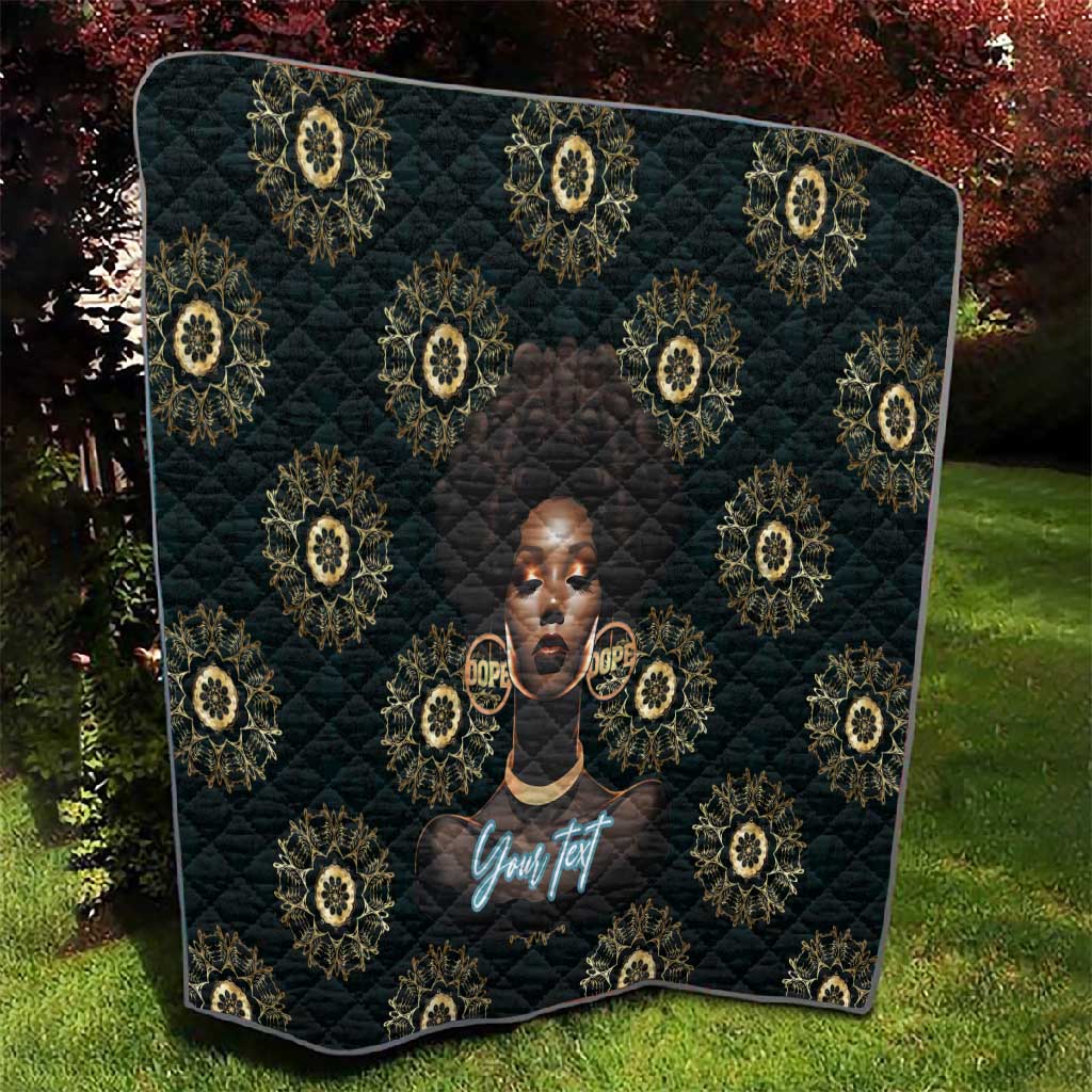 Personalized Afro Women Quilt Powerful African Pattern