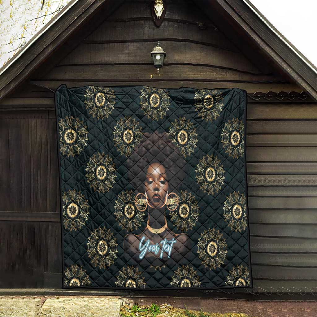 Personalized Afro Women Quilt Powerful African Pattern