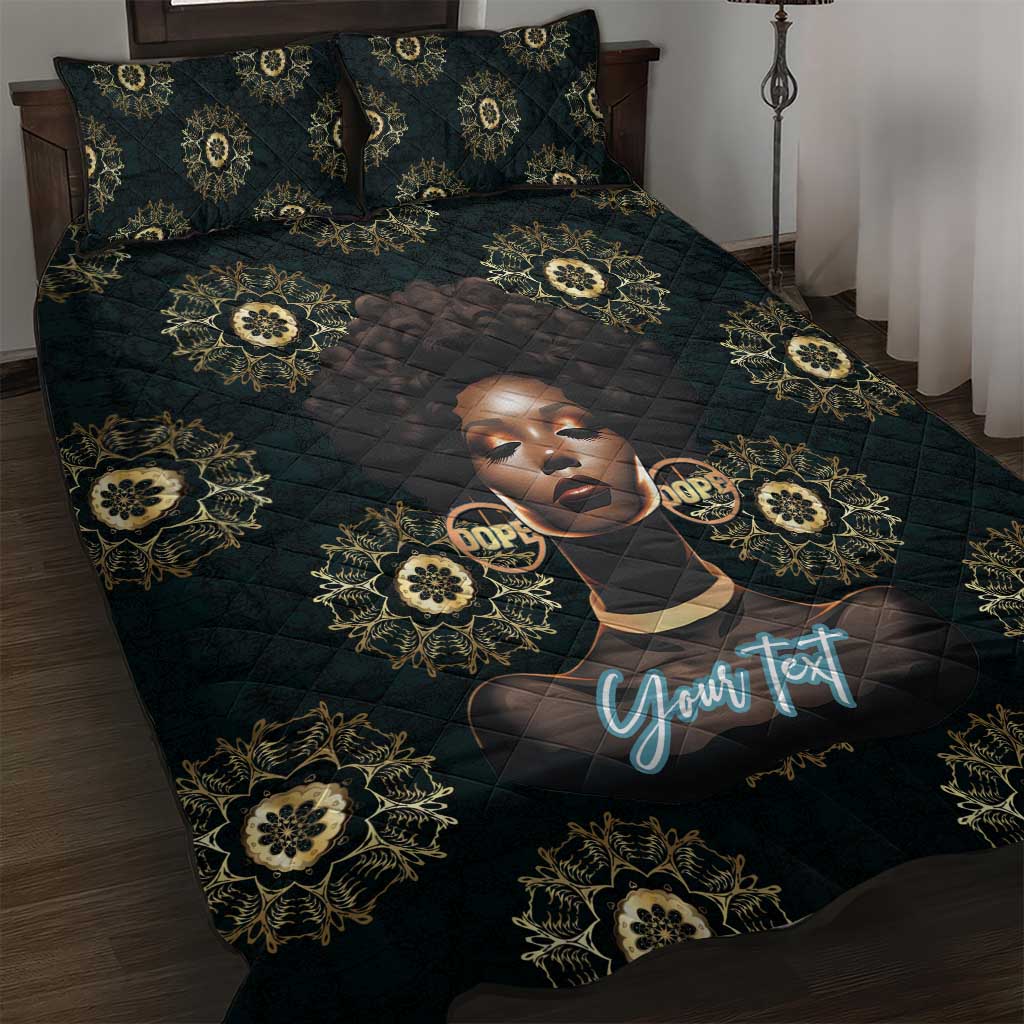 Personalized Afro Women Quilt Bed Set Powerful African Pattern