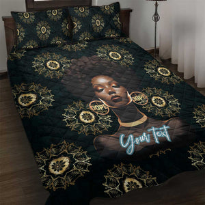 Personalized Afro Women Quilt Bed Set Powerful African Pattern
