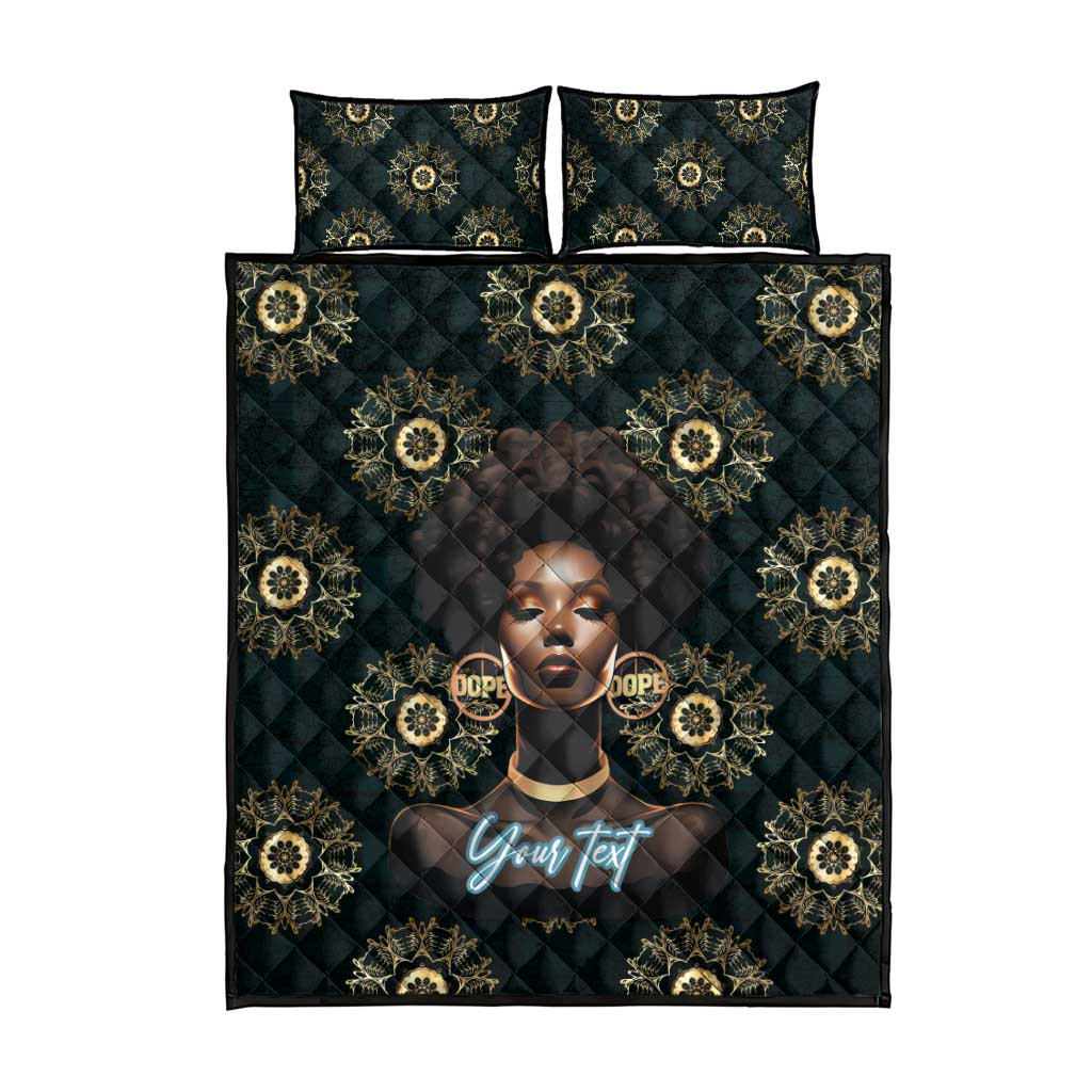 Personalized Afro Women Quilt Bed Set Powerful African Pattern
