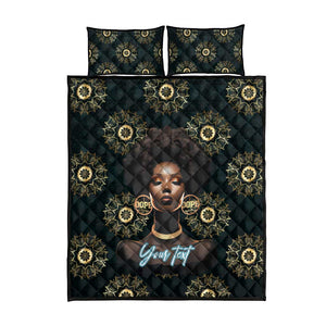 Personalized Afro Women Quilt Bed Set Powerful African Pattern