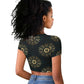 Personalized Afro Women Raglan Cropped T shirt Powerful African Pattern