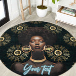 Personalized Afro Women Round Carpet Powerful African Pattern