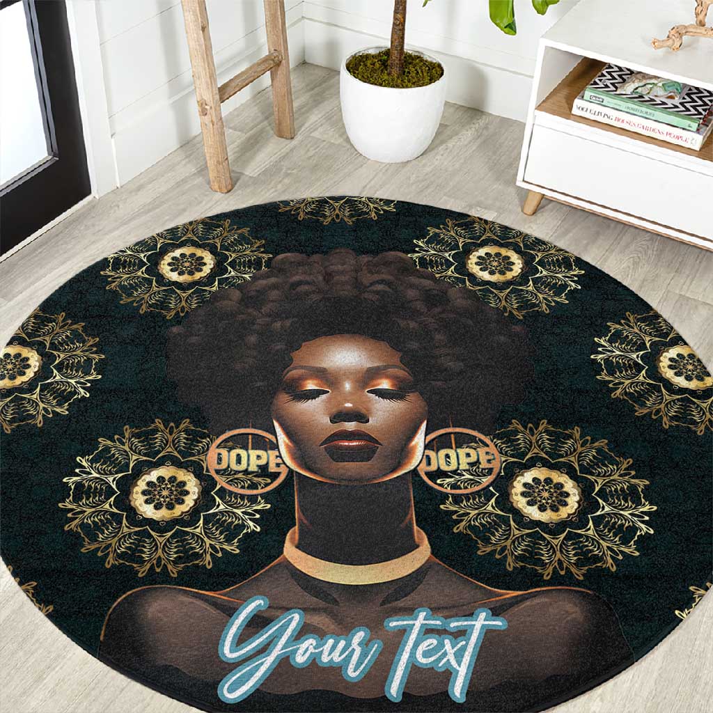 Personalized Afro Women Round Carpet Powerful African Pattern
