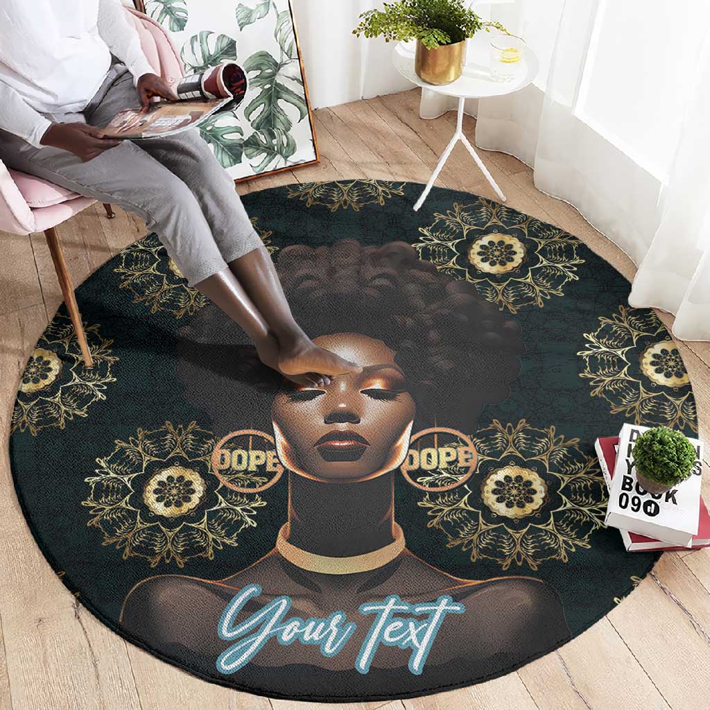 Personalized Afro Women Round Carpet Powerful African Pattern