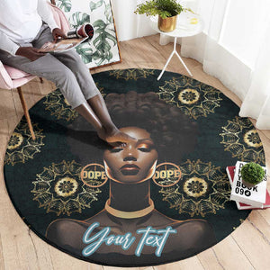 Personalized Afro Women Round Carpet Powerful African Pattern