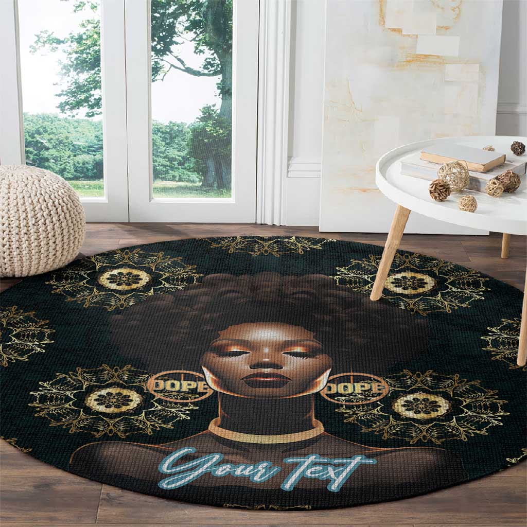 Personalized Afro Women Round Carpet Powerful African Pattern