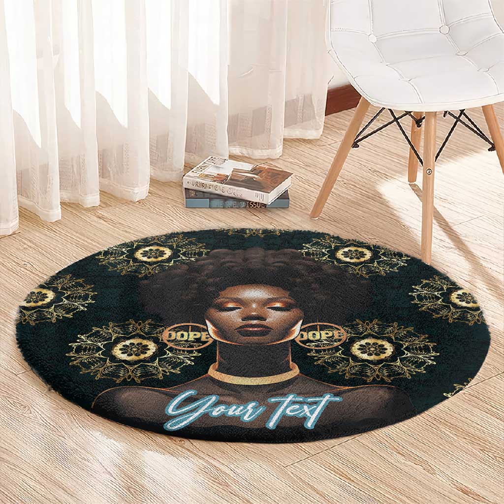Personalized Afro Women Round Carpet Powerful African Pattern