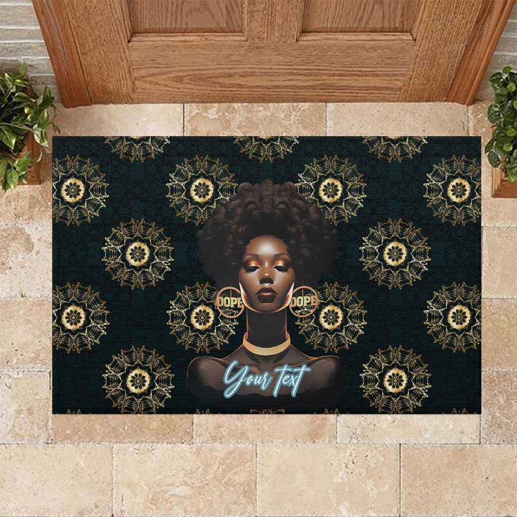 Personalized Afro Women Rubber Doormat Powerful African Pattern