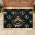 Personalized Afro Women Rubber Doormat Powerful African Pattern