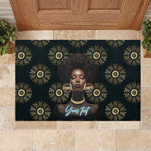 Personalized Afro Women Rubber Doormat Powerful African Pattern