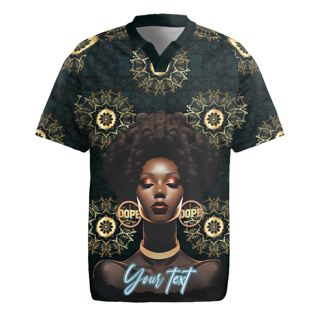 Personalized Afro Women Rugby Jersey Powerful African Pattern