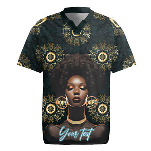 Personalized Afro Women Rugby Jersey Powerful African Pattern