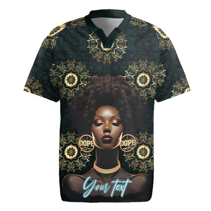 Personalized Afro Women Rugby Jersey Powerful African Pattern