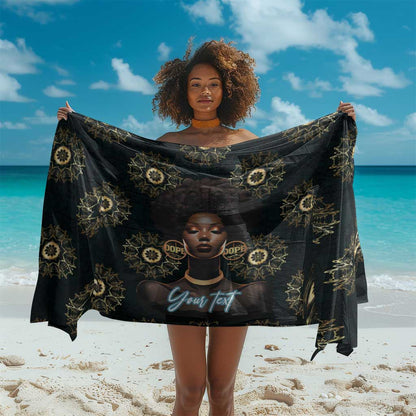 Personalized Afro Women Sarong Powerful African Pattern