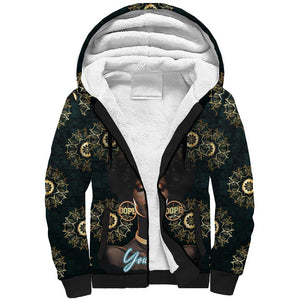 Personalized Afro Women Sherpa Hoodie Powerful African Pattern