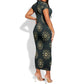 Personalized Afro Women Short Sleeve Bodycon Dress Powerful African Pattern DT03
