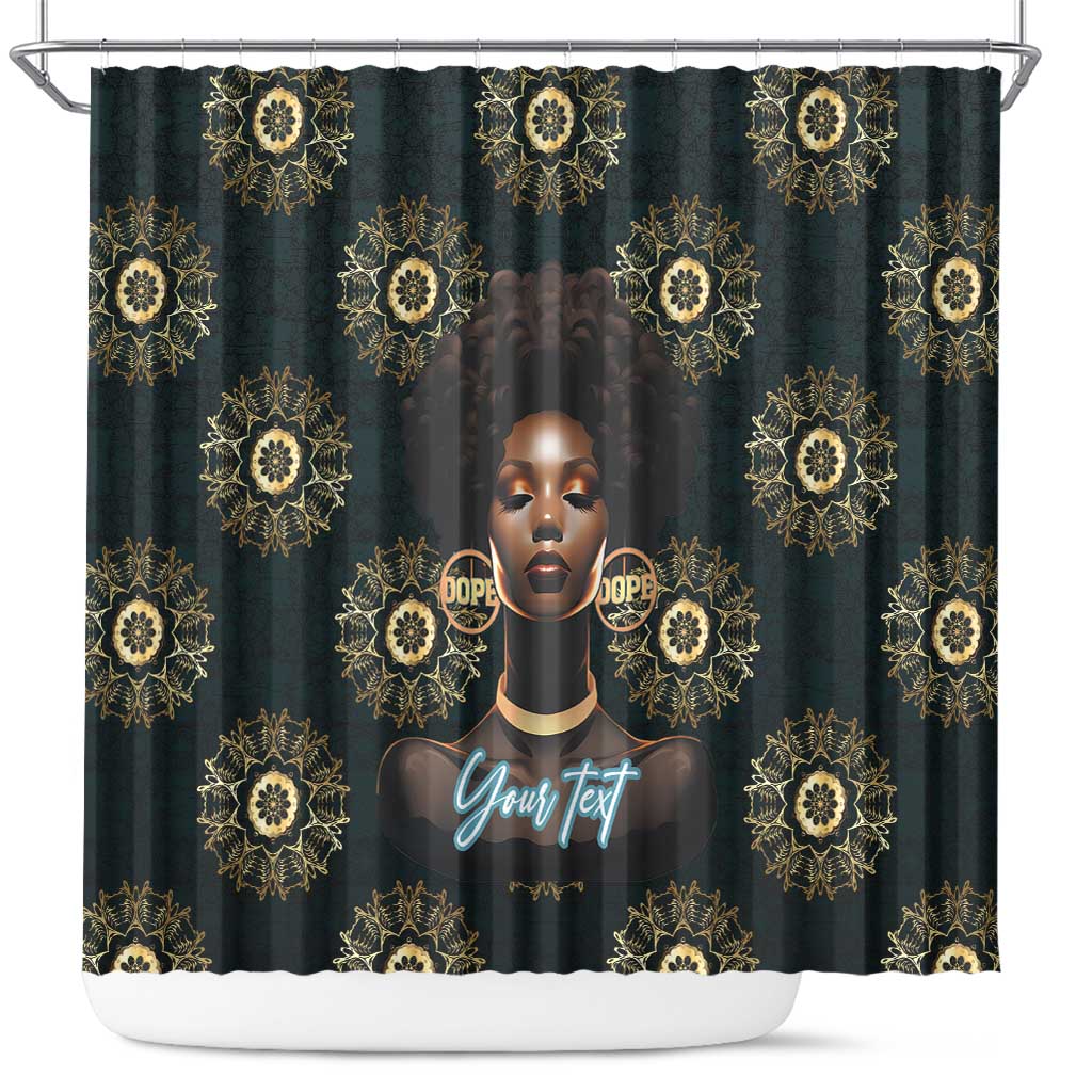Personalized Afro Women Shower Curtain Powerful African Pattern