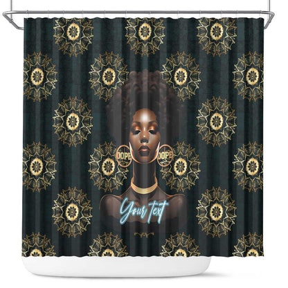 Personalized Afro Women Shower Curtain Powerful African Pattern