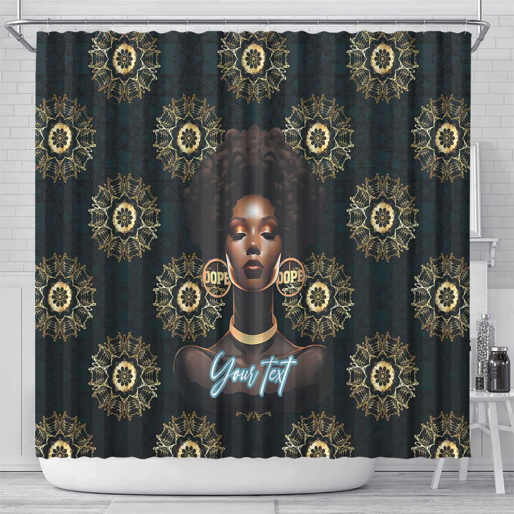 Personalized Afro Women Shower Curtain Powerful African Pattern