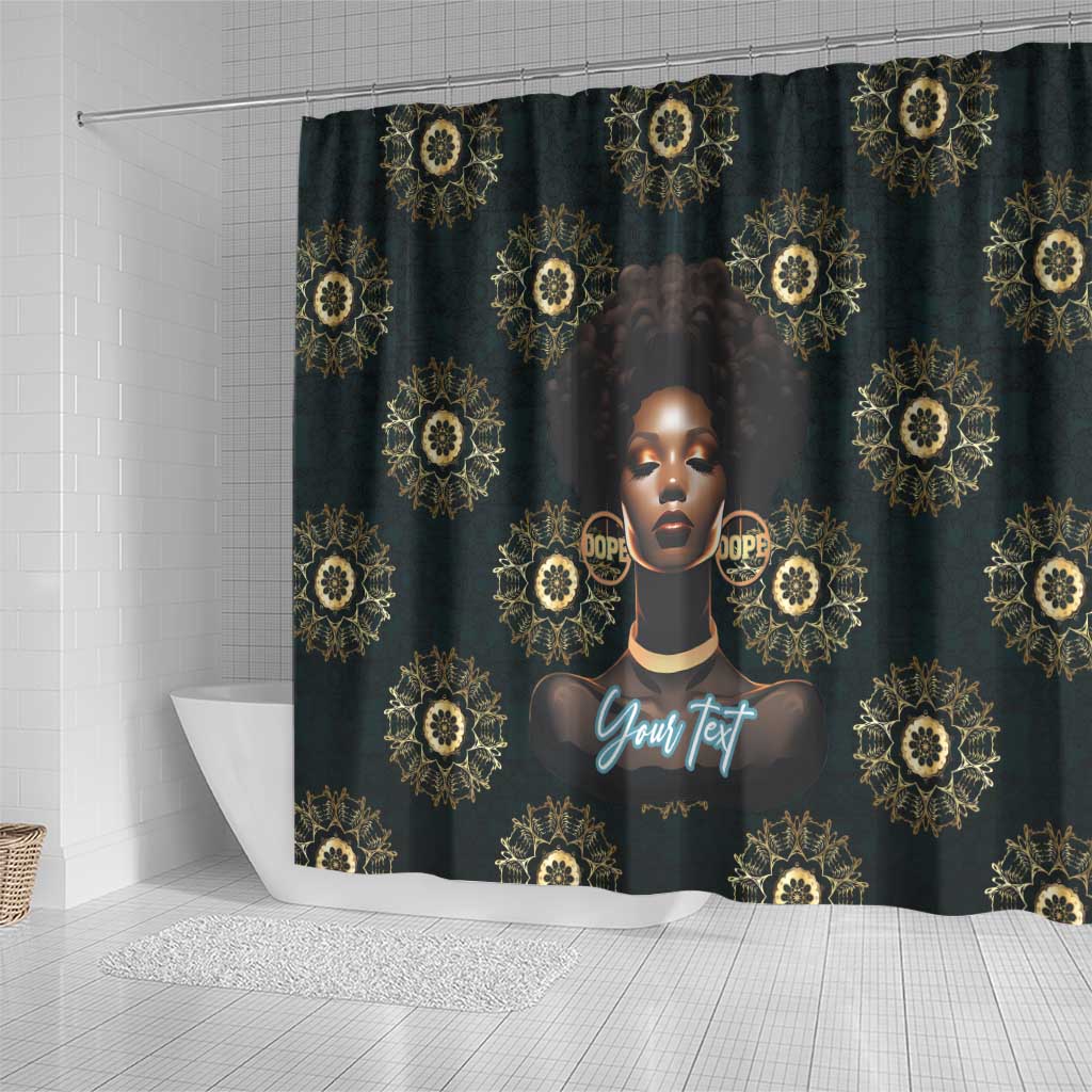 Personalized Afro Women Shower Curtain Powerful African Pattern