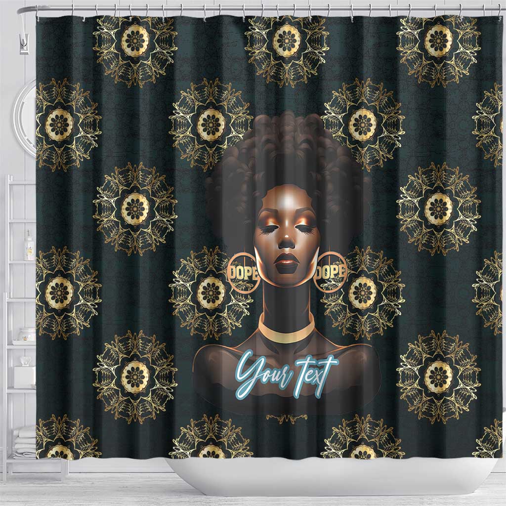 Personalized Afro Women Shower Curtain Powerful African Pattern