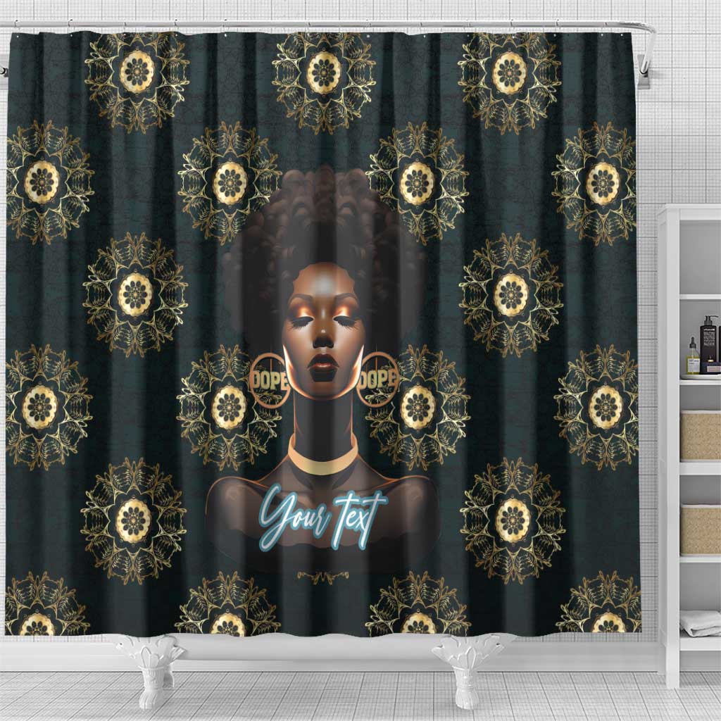 Personalized Afro Women Shower Curtain Powerful African Pattern