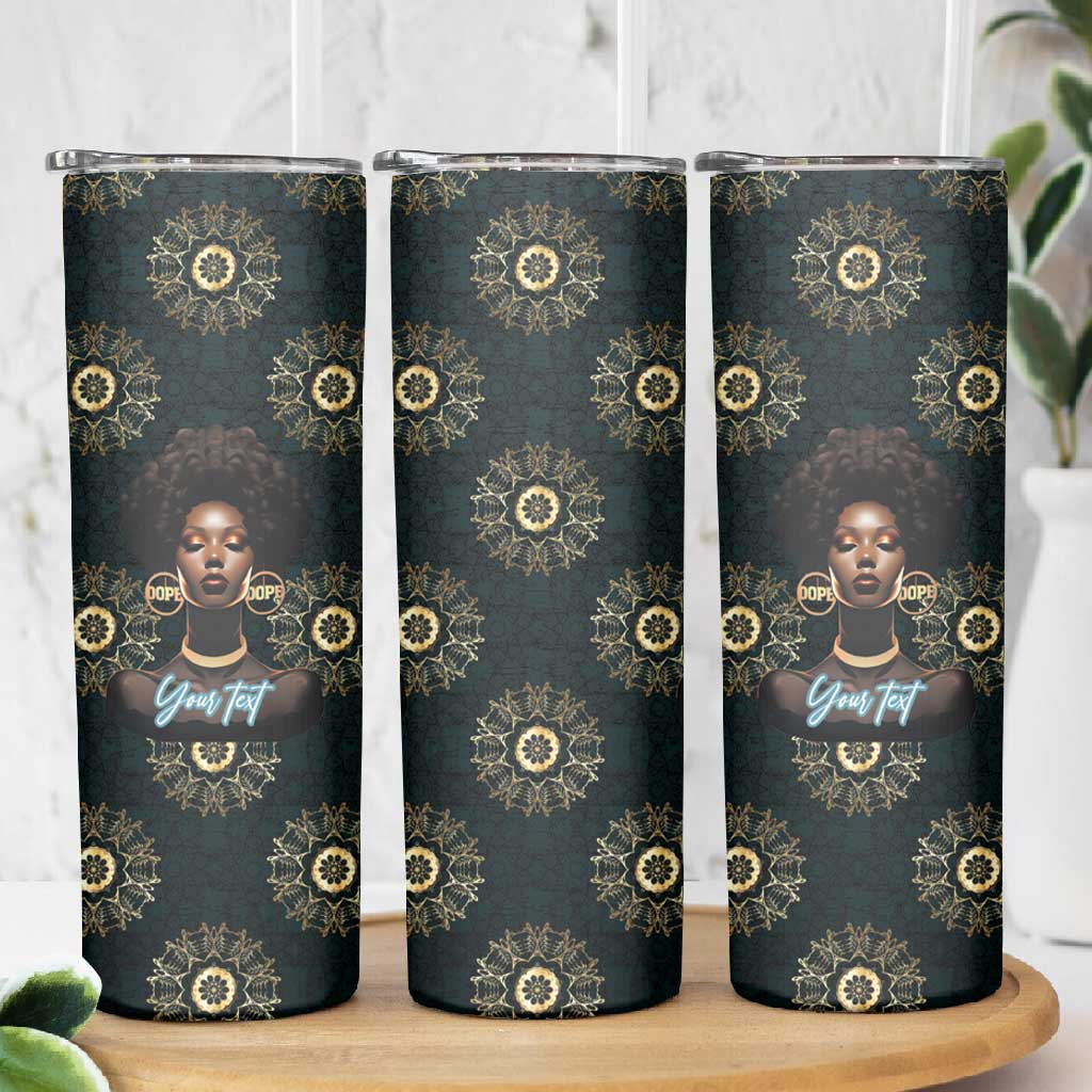 Personalized Afro Women Skinny Tumbler Powerful African Pattern